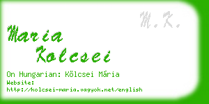 maria kolcsei business card