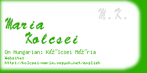 maria kolcsei business card
